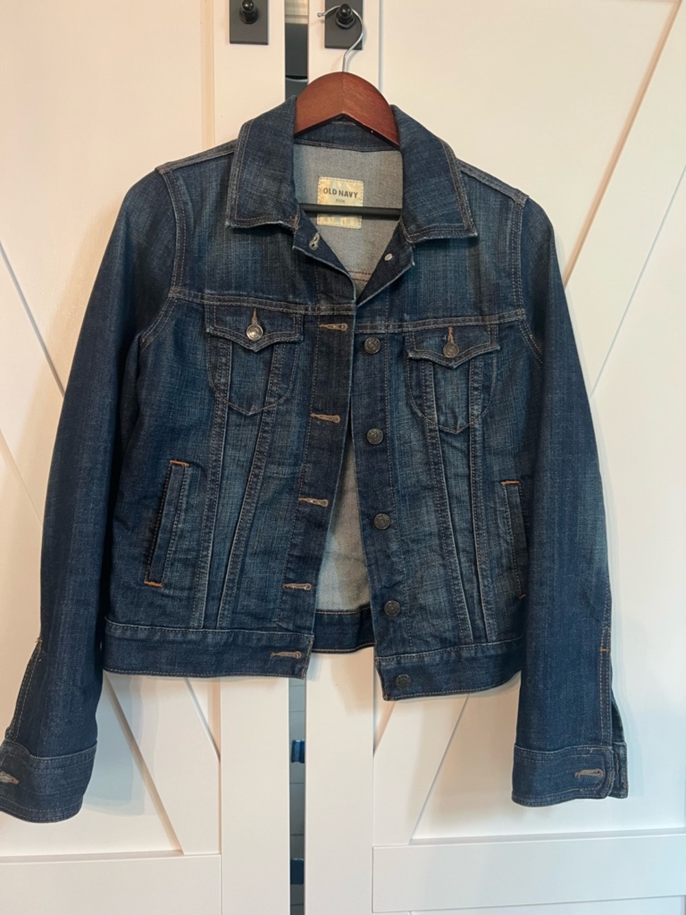 Old Navy Women's Dark Blue Denim Jean Jacket